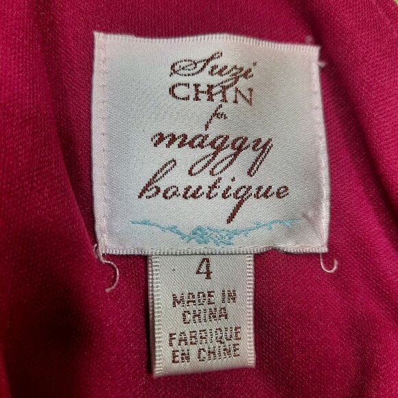 Suzi Chin for Maggy Boutique Dress size 4 Pink Sleeveless Mini Fitted Sheath - Picture 6 of 7